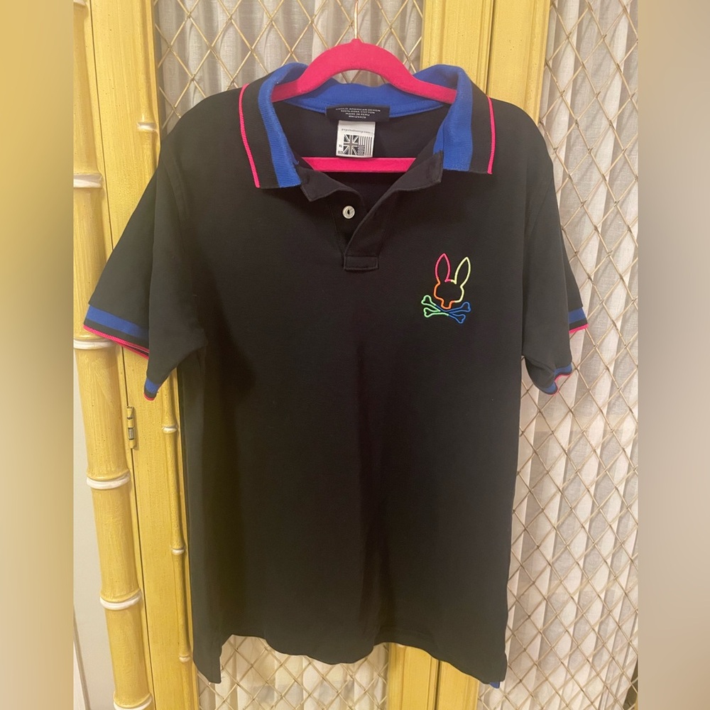 Psycho Bunny Boys Polo - black and neon
